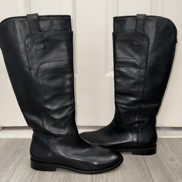 Frye Women’s Paige Tall Riding Boots Black Leather Size 6.5 - Picture 7 of 16